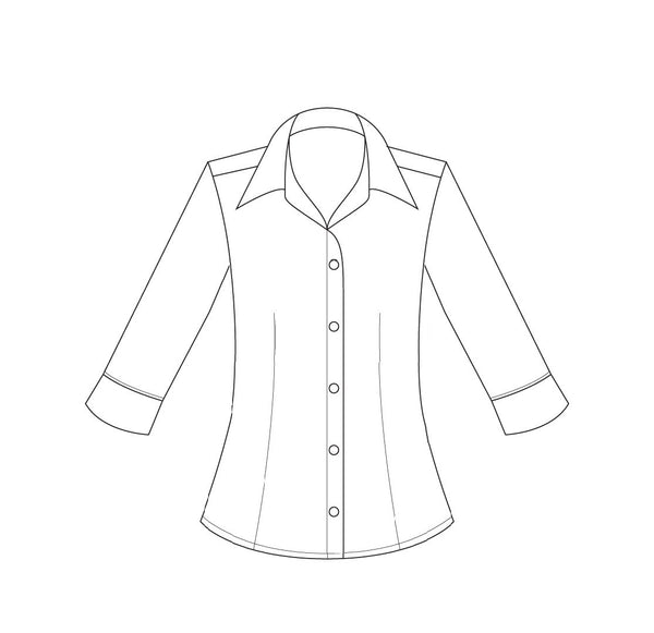 2172-PL BLA Ladies 3/4 sleeve shirt