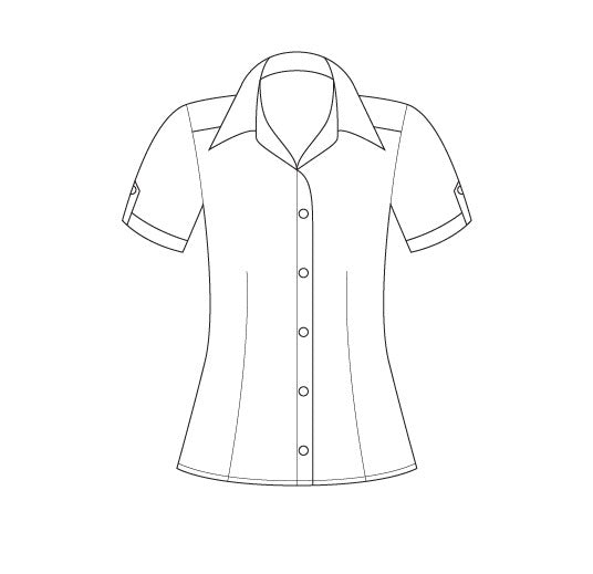 299S-BK-PNM BLU Ladies cuff shirt