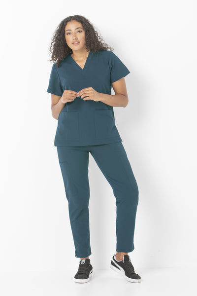 553-PS-POT PEACOCK Unisex stretch clinical scrub top