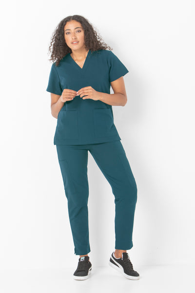 553-PS-PDE PEACOCK Unisex stretch clinical scrub top