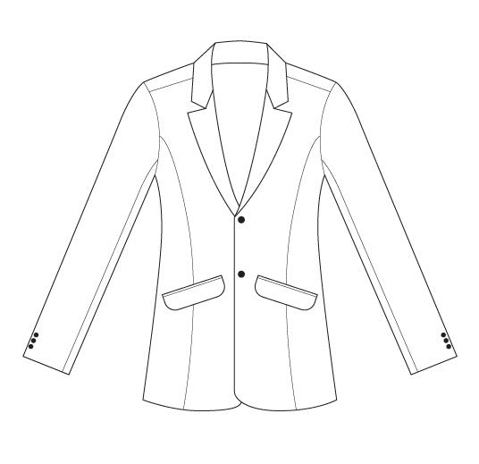 8610-ME-PHE BLACK Men's suit jacket