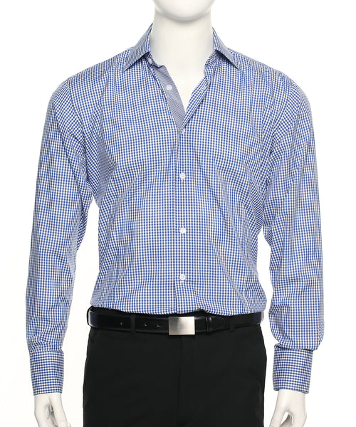 2010L-GI-PHE BLUE Men's check shirt