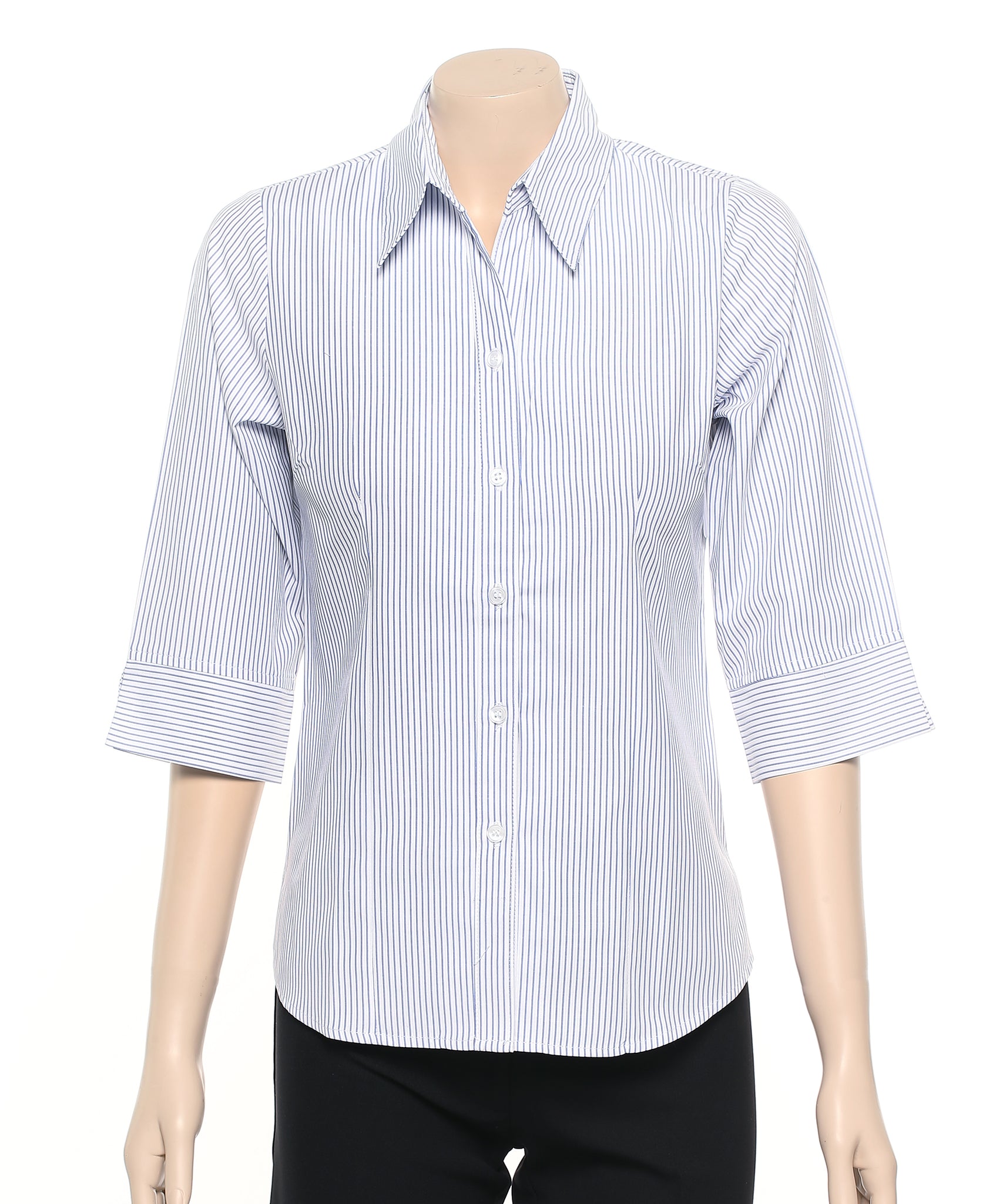 2172-BK-PHE BLUE Ladies 3/4 sleeve shirt