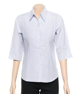 2172-BK-PNM BLU Ladies 3/4 sleeve shirt