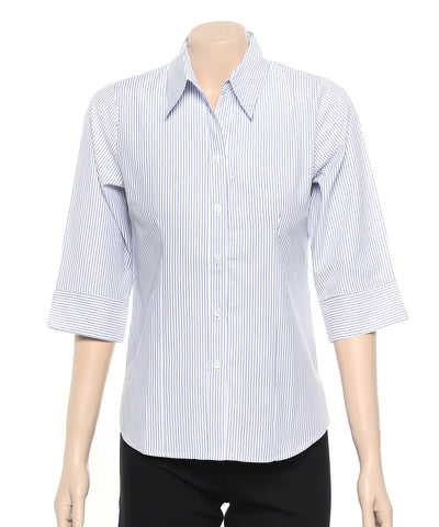 2172-BK-PHE BLUE Ladies 3/4 sleeve shirt