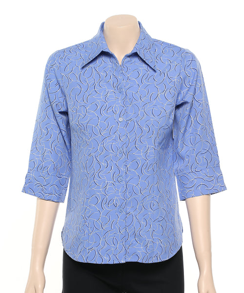 2172-BR-PNM Print 51 Ladies 3/4 sleeve shirt