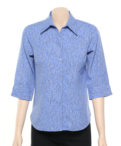 2172-BR-PHE Print 51 Ladies 3/4 sleeve shirt