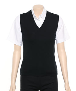 WB412-PHE BLACK Ladies v-neck vest